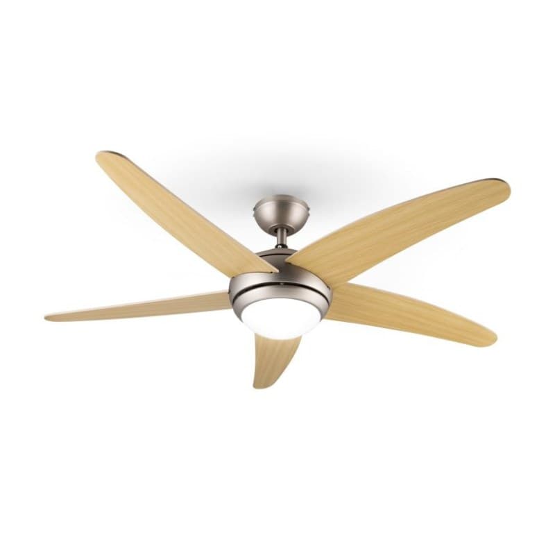 Bolero ventilateur de plafond 2-en-1 134 cm lampe 55 W pales érable télécommande