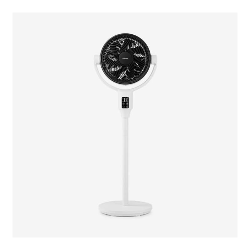 AirFlo Plus 112 cm Hybrid Pedestal Fan - Ultra-Quiet Air Circulator - White/Black